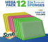 SCRUBIT 12 Pack Scrub and Wipe Cleaning Pads, Dual Sided Scouring Pad and Dish Sponge for Kitchen Utensils