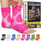 Compression Socks for Plantar Fasciitis - Ankle Brace Compression Sleeve with Foot Arch Support, Pink XXL