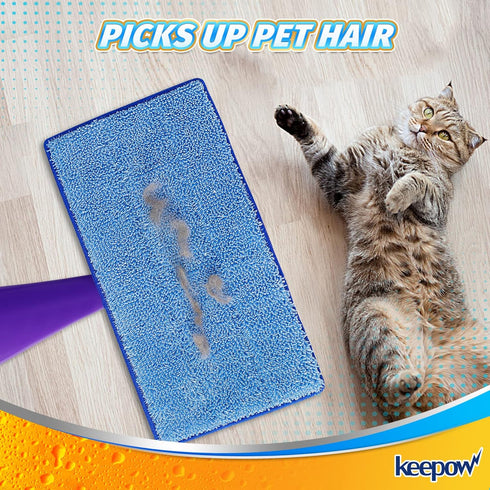 Reusable Mop Pads Compatible with Swiffer Wet Jet, 5 Pack Microfiber Replacement Pads for Hardwood Floor