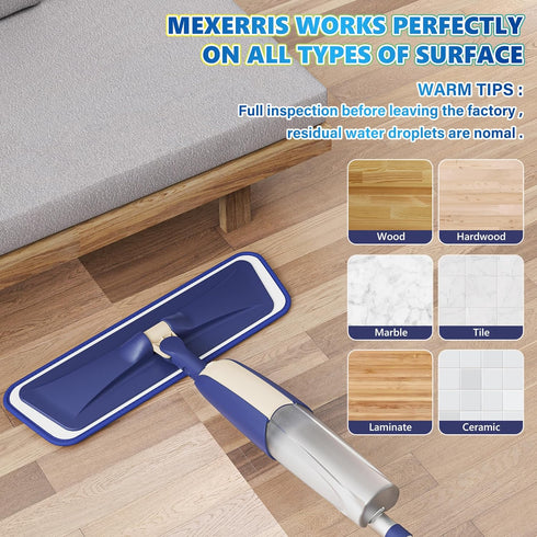 Microfiber Spray Mops for Hardwood Floor Cleaning - MEXERRIS Wet Jet Mops with 3X Washable Pads for Floor