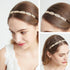 Oriamour Bridal Headband - Simple Flower Design Rhinestone Crystal Headpieces, Gold