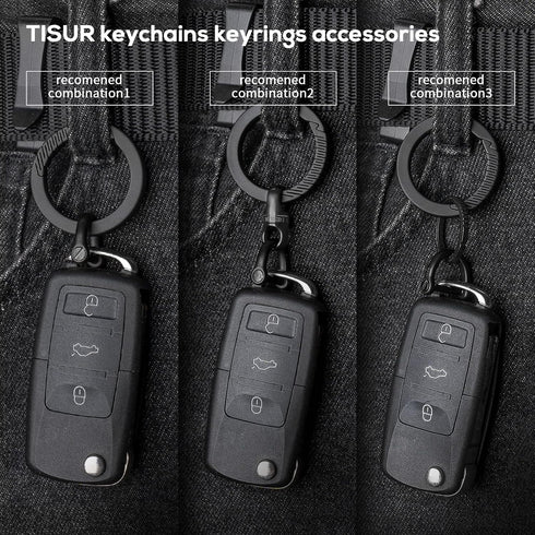 TISUR Keychain Pill Holder with Titanium Round Carabiner Clip