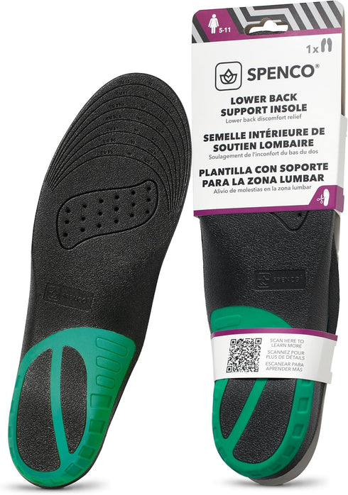 Spenco Lower Back Support Insole, Trim to Fit, Men's 7-13 / Women's 5-11 Sizes for Comfort and Support.