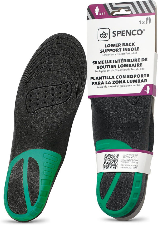Spenco Lower Back Support Insole, Trim to Fit, Men's 7-13 / Women's 5-11 Sizes for Comfort and Support.
