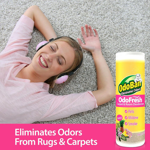 OdoBan OdoFresh Carpet and Room Deodorizer Powder, Tropical Scent for Home Smells and Odors