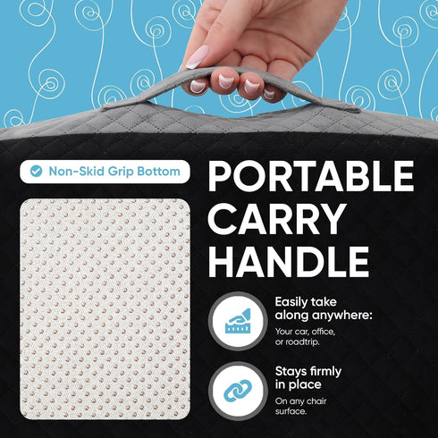 Extra Large Memory Foam Seat Cushion for Office Chair, Wheelchair, Floor Pillow, Back Pain Relief, Plush Velvet