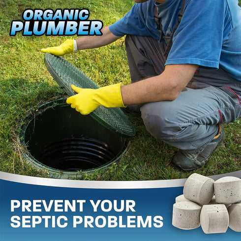 Septic Tank Cleaner Treatment, Bacteria x Natural Enzyme Flushable Bio Tabs for Sewage Waste & Field System