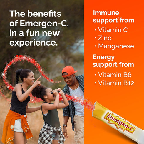 Emergen-C Kidz Crystals, On-the-Go Immune Support Supplement with Vitamin C, B Vitamins, 56 Stick Packs