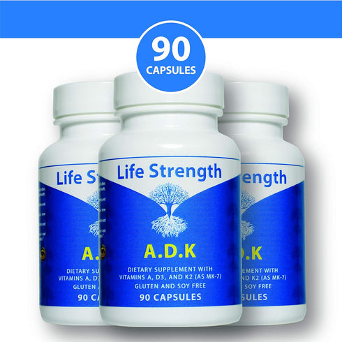 ADK 90 CT Vitamins A1, D3 & K2 (MK7) - Physician Formulated for Bone, Heart & Immune Support, Non-GMO