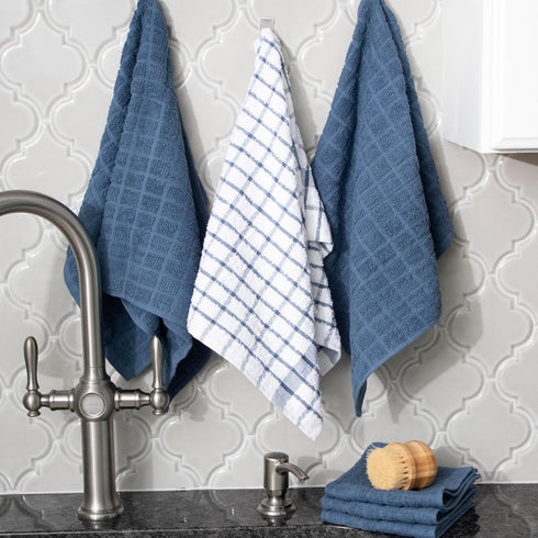 Set: 100% 12-Pack, Ritz Premium Kitchen Towel and Dish Cloth Value Highly Absorbent, Super Soft, Long-Lasting, Cotton