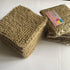 LarisaKnits Pack 3 Eco-Friendly Hand-Knitted Hemp Dish Rags of Reusable Zero Waste Beige Natural Kitchen Cleaning