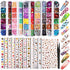 Teenitor 12 Sheets Nail Art Sticker, 3D Self-Adhesive Decoration with 5 Boxes Holographic Glitter Flakes and Nail Art