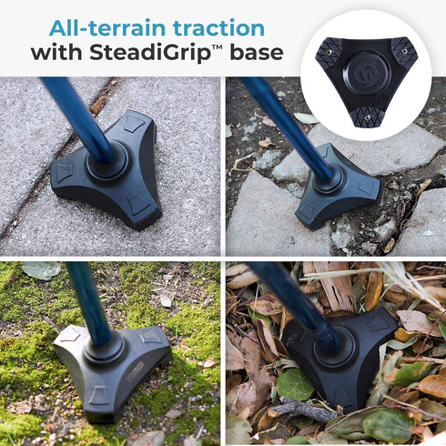 HurryCane Freedom Edition Walking Cane, Foldable with T Handle