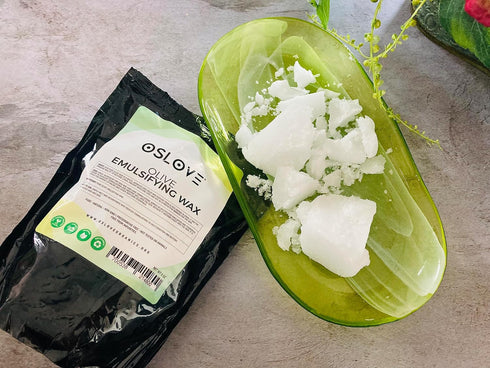 Pure Olive Emulsifying Wax-8oz by Oslove Organics | Light Emulsifier for Face Serums and Leave-In Conditioners