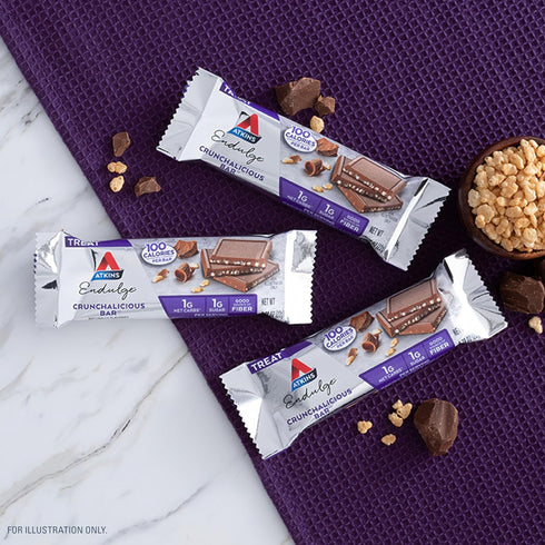 Atkins Endulge Treat, Crunchalicious Bar - 1g Net Carbs, 1g Sugar - Keto Friendly, 16 Count