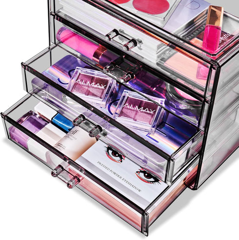 Sorbus Makeup Organizer - 4 Drawer Clear Acrylic Organizers for Cosmetics, Jewelry, Beauty Supplies
