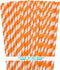 Stripe Paper Straws, Orange White, 7.75 Inches, Pack of 100, Outside the Box Papers