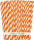Stripe Paper Straws, Orange White, 7.75 Inches, Pack of 100, Outside the Box Papers