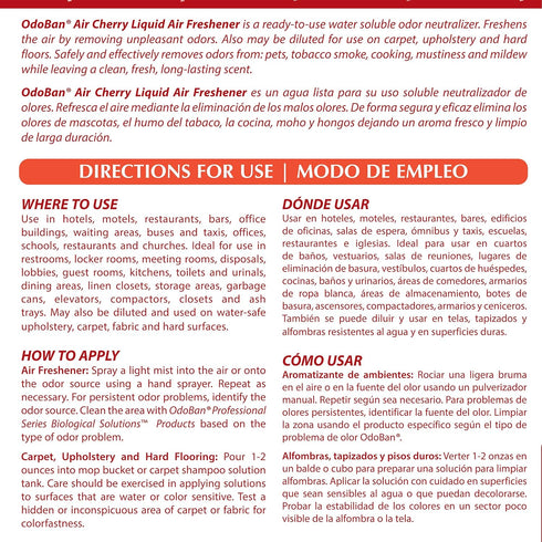 OdoBan Professional Series Ready-to-Use Air Cherry Liquid Air Freshener, 2-Pack, 1 Gallon Each