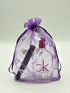 Ankirol 100pcs Sheer Organza Favor Bags - Purple Butterfly Print Drawstring Pouches for Wedding Gift Bags, Samples