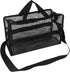 SHANY Collapsible Makeup Tools Travel Mesh Bag – Large See-Thru Travel Tote with Shoulder Straps – Water-Resistant with Zippered Pockets – Black