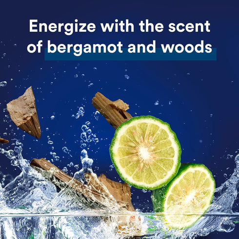 Suave Men Moisturizing Body & Face Wash, Energizing Sport with Bergamot & Wood Scent, 18 Oz Pack of 6, No Parabens