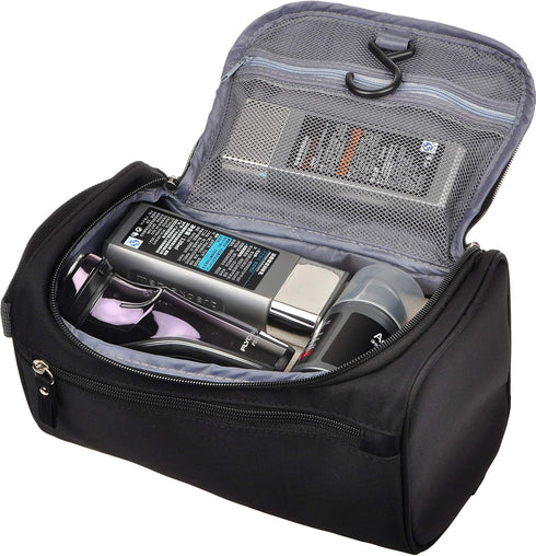 Vercord Mens Toiletry Bag Wash Travel Small Shaving Dop Kit Shower Bathroom Ditty Hygiene Bag Black