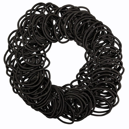Iconikal Non-Metal Elastic Hair Ties - Black, 4mm Thick (180-Count) - Soft, Stretchy, Durable Bulk Pack for Everyday