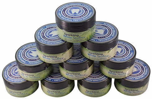 Sparkling White Smiles Activated Charcoal Powder for Natural Teeth Whitening, Cleaning and Detoxifying - Coconut Shell