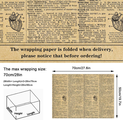 JarThenaAMCS 12 Sheet Vintage Newspaper Wrapping Paper -Not Roll- Retro Gift Wrap Paper Folded Flat Art Paper for DIY Crafts Gift Wrapping, 19.7 x 27.6 Inch