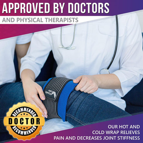 Kinetic Labs Reusable Ice Pack Wrap with Extra Gel Pack - HSA FSA Eligible Hot Cold Ice Pack for Injuries with Strap