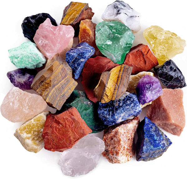 1 LB Bulk Rough Madagascar Stones Mix, Natural Raw Crystal Stones for Tumbling, Polishing, Healing - Large 1 inch