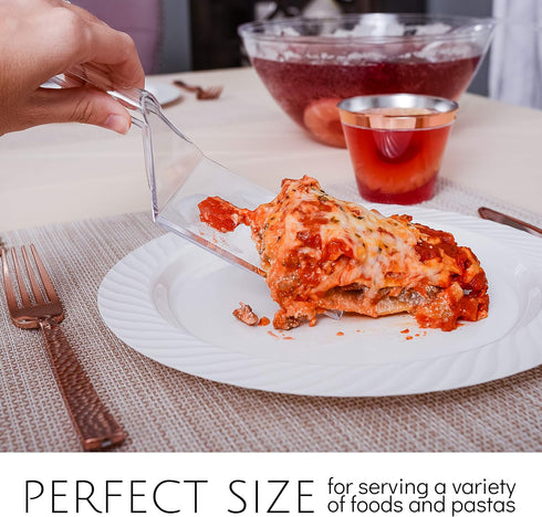 Plasticpro Disposable Plastic Serving Spatula, Durable Heavy Duty Premium Serving Utensils, Clear Pack of 4