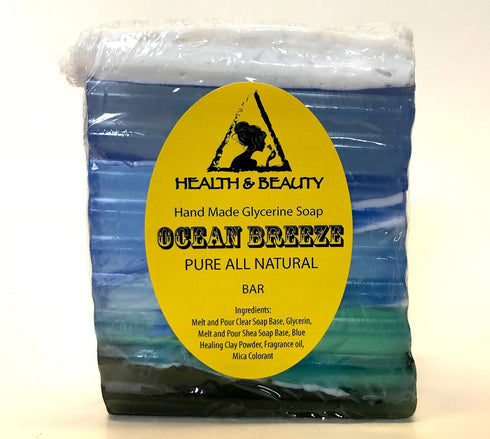 Ocean Breeze Soap Bar, Hand Made Natural Relaxing Calming Moisturizing Body and Skin