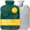Qomfor Hot Water Bottle - with Soft Premium Fleece Cover - Green, 3L