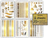 Terra Tattoos Gold Metallic Tattoo Flash Sheets, Waterproof Nontoxic Designs for Festivals and Parties