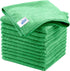 MR.SIGA Microfiber Cleaning Cloths, All-Purpose Towels, Pack of 12, Green, 32 x 32 cm