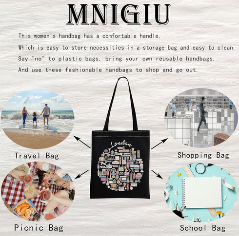 London Tote Bag, London Travel Gift, Welcome to London Moving Gift