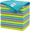 FIXSMITH Microfiber Cleaning Cloth - Pack of 12, 12 x 16 in, Highly Absorbent, Lint-Free Cleaning Rags for Home