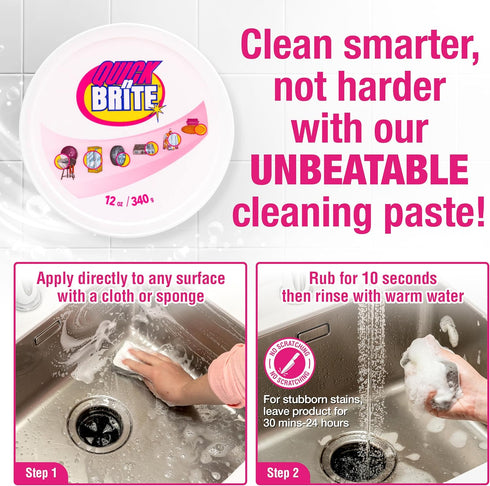 Quick N Brite All Purpose Cleaning Paste, True All Purpose Cleaner, Concentrated, 12 oz