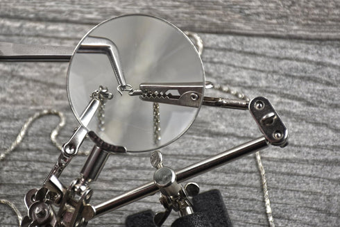 SE 4X Magnifying Glass with Helping Hand - 2-1/2 Inch Lens for Soldering and Jewelry Making