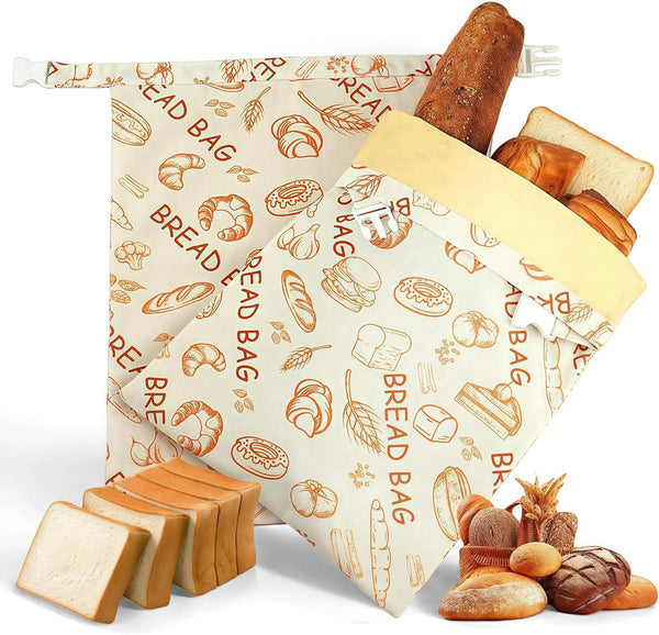 Hiketry Extra Large Beeswax Bread Bags for Sourdough & Homemade Bread, 2 Pack