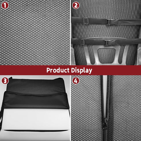 varrisin 16x18x2-4 Inch Wedge Wheelchair Seat Cushion with Backrest, High Density Foam Wheelchair Cushions Removable
