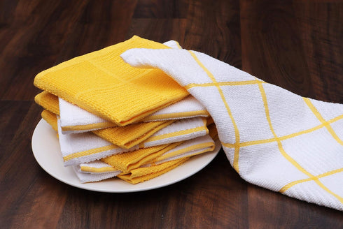 AMOUR INFINI Terry Dish Cloths, Set of 8, Highly Absorbent, Quick Dry Dish Rags for Cleaning & Drying Dishes