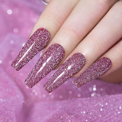 Reflective Glitter Gel Nail Polish, Diamond Violet Nail Polish, Sparkly Shiny Gel Varnish for Nail DIY at Home