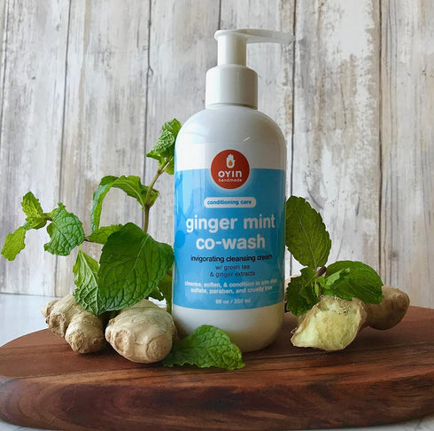 Oyin Handmade Ginger Mint Co-Wash, Invigorating Cleansing Cream with Green Tea & Ginger Extracts, 8 oz