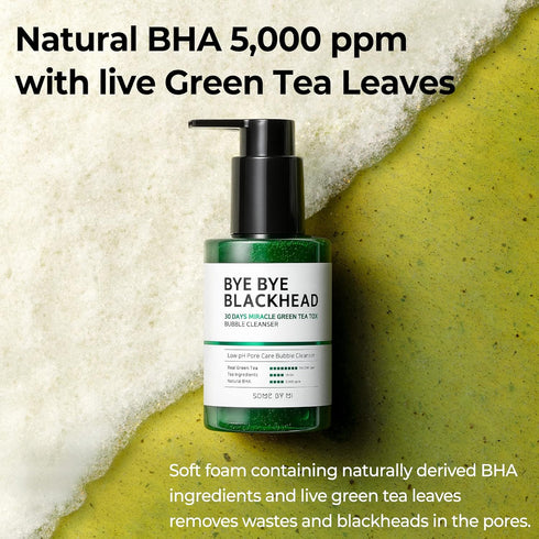 SOME BY MI Bye Bye Blackhead 30 Days Miracle Green Tea Tox Bubble Cleanser, 4.23 Oz