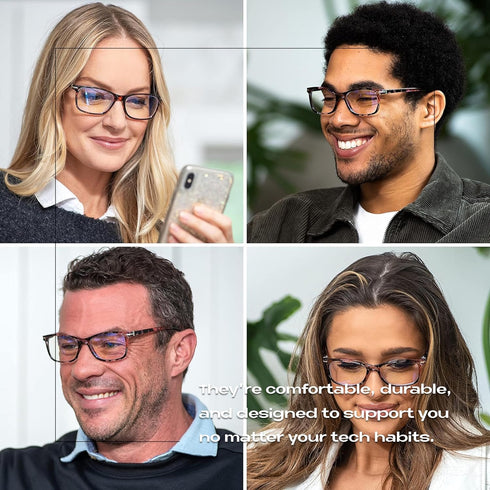 Readerest Blue Light Blocking Glasses, Thin Reflective Lens, Anti-Glare Computer Eyeglasses for Eye Strain Relief, UV