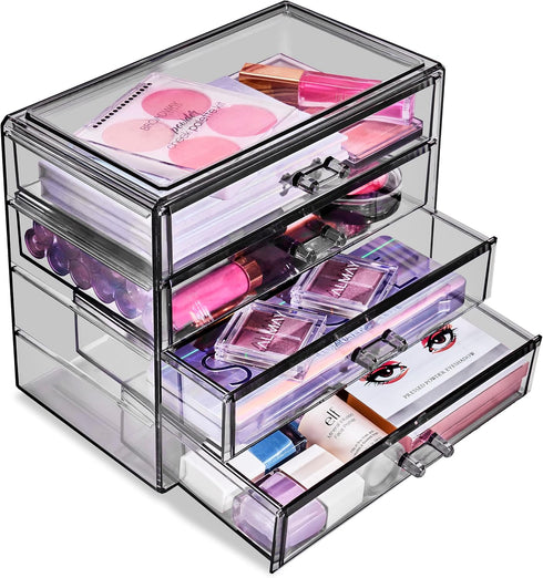 Sorbus Makeup Organizer - 4 Drawer Clear Acrylic Organizers for Cosmetics, Jewelry, Beauty Supplies