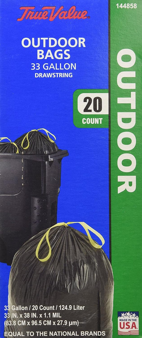 TRUE VALUE TV 20CT 33GAL Trash Bag